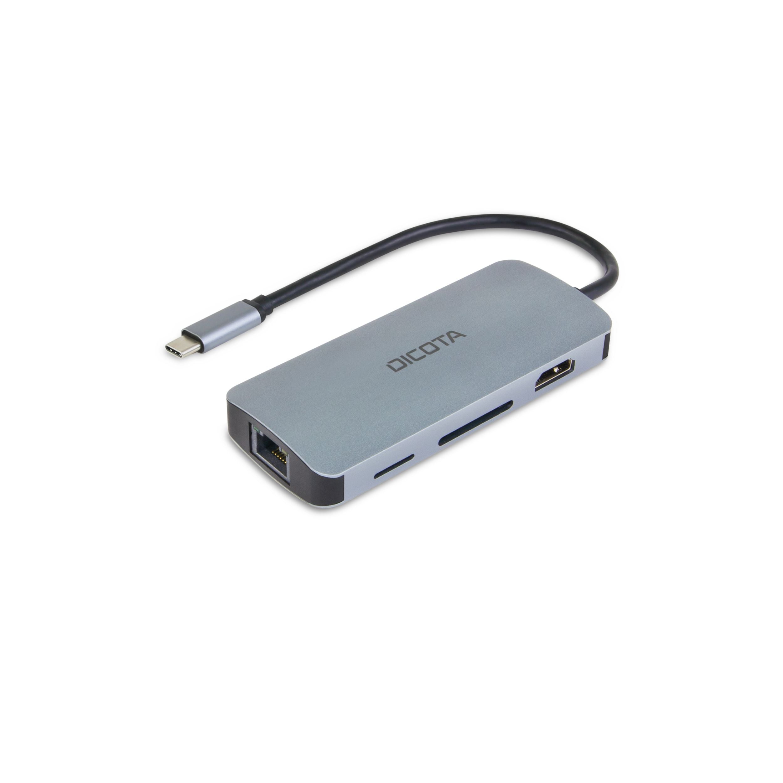 Dicota USB-C 8-in-1 Multi Hub 4K PD 100W silber Dicota USB-C 8-in-1 Multi Hub 4K PD 100W silber